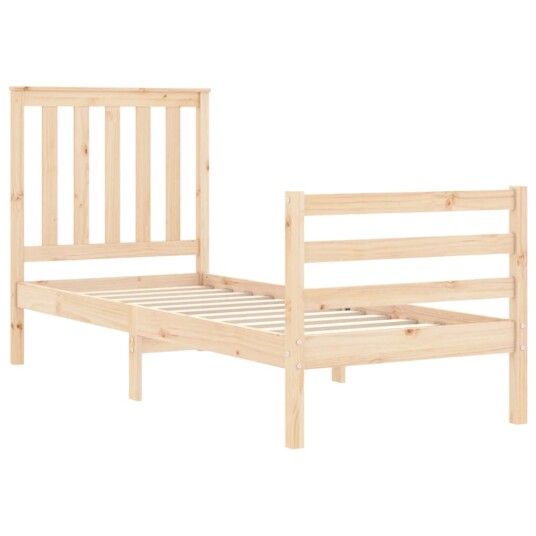 vidaXL Sengeramme med hodegavl 2FT6 liten enkel heltre 8720845993764