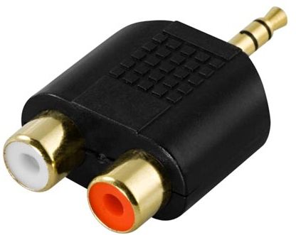 OEM Lydadapter 3,5mm han - 2 x RCA hun Minijack til phono hun. Adapter OEM Lydadapter 3,5mm han - 2 x RCA hun Minijack til phono hun. Adapter