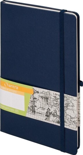 Antra Notes A5 Dots Romanticism Marineblå