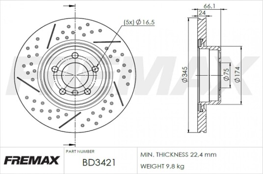 Bremseskive FREMAX BD-3421