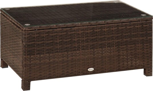 Brunt Værbestandig Poly Rattan Sofabord 85x50x39 cm