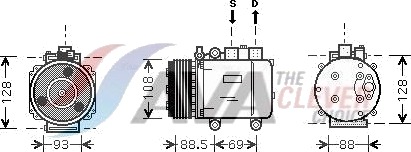 AVA COOLING SYSTEMS FDAK174 AC-kompressor
