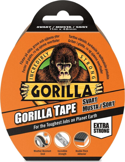 Gorilla Lerret Tape Svart 11m X 48mm