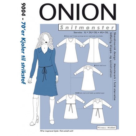 ONION Snittmønster Plus 9004 70 tallskjoler Str XL 5XL