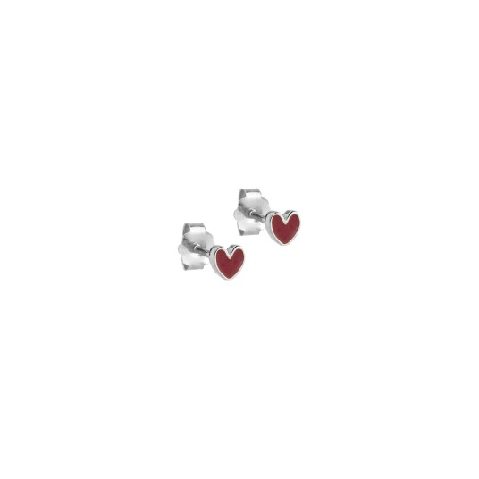 Enamel Copenhagen Amore Studs Bordeaux Sølv farge Rød 4 mm