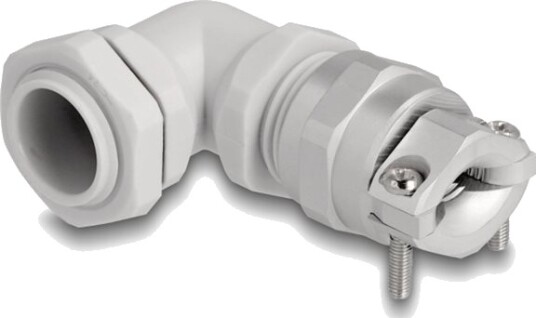 Delock - Kabelgland - Strain Relief, Bending Protection, 90° Angled, Pg11 - Grå, Ral 7035