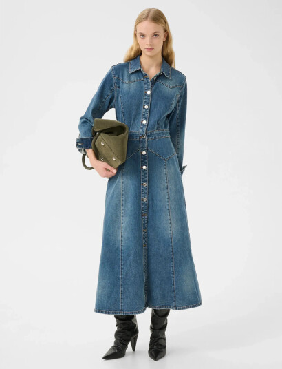 Gestuz Gzviva Ls Long Dress - Blue - 32