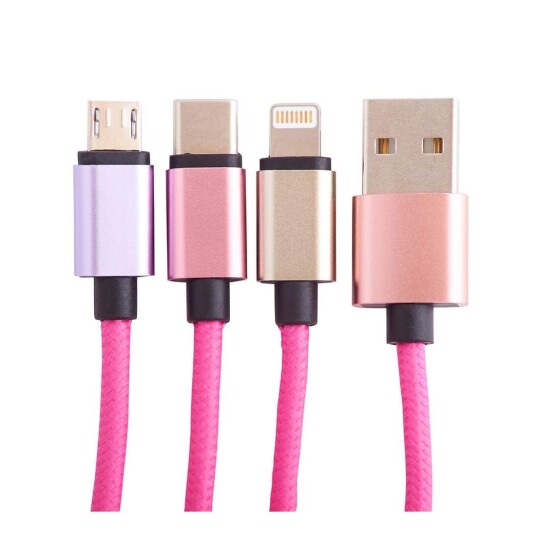 Squishmallows Ladekabel 1,2m Lola 3in1 Usb c/micro/lightning