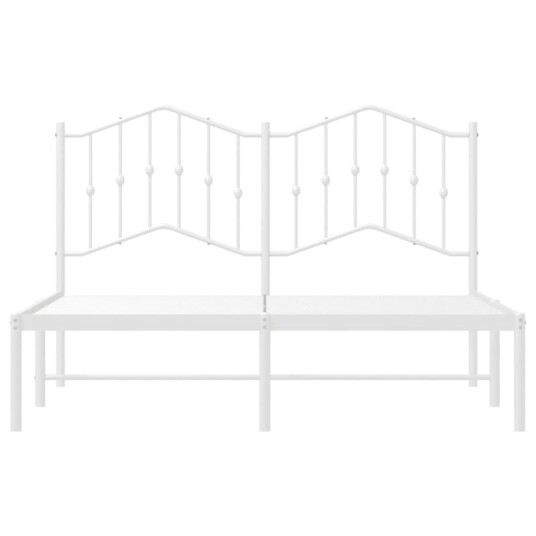 vidaXL Sengeramme i metall med hodegavl hvit 140x200 cm 8721012211483