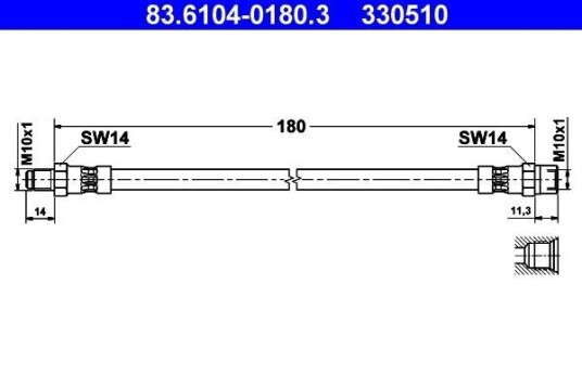 Bremseslange ATE 83.6104 0180.3 Bremseslange ATE 83.6104 0180.3