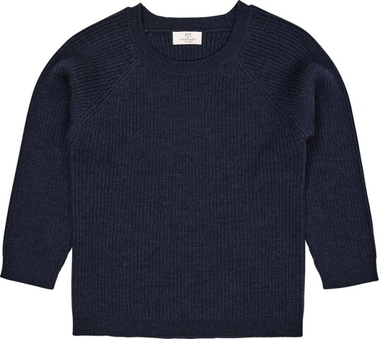 Copenhagen Colors Navy Merino Classic Rib Bluse 80
