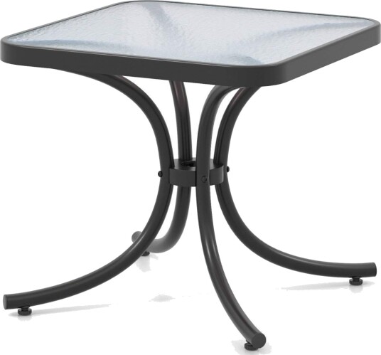 Sidebord med bordplate laget av herdet glass værbestandig balkongbord lite hagebord