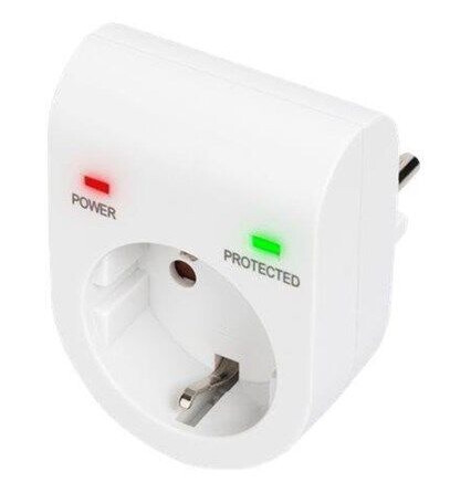 Digitus Overspenningsavleder 3500W AC 230V med 1 Utgangskontakt Hvit