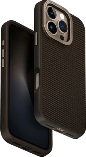UNIQ Keva Max Magclick Charging Camera Stand Case for iPhone 16 Pro Brown