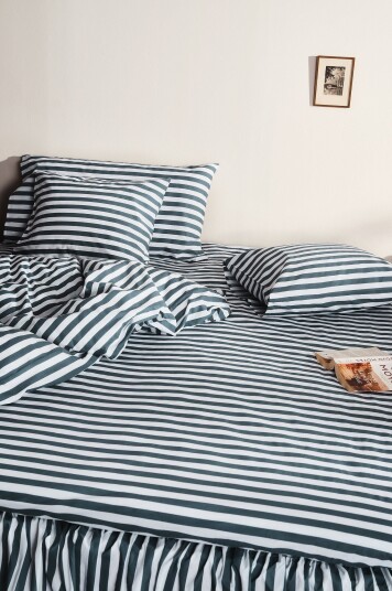 Jotex Stretchlaken Blå/hvit KAYO 20379421236