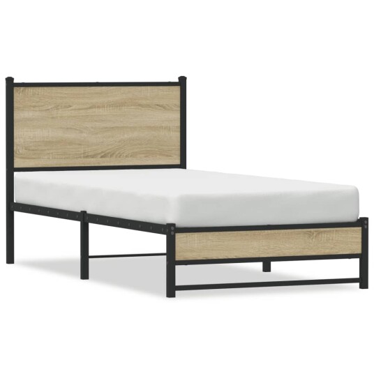  Sengeramme i metall uten madrass sonoma eik 75x190 cm 8721102954634