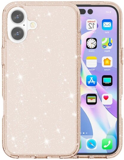 EIDERWOOD iPhone 17 Hybrid Plast Deksel Gull Glitter