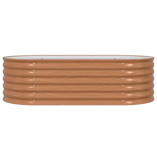  Brun hevet hagebed med trelook 160x80x44 cm stål