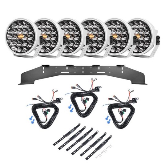 Ekstralys PURELUX 770 DRL Hvit   Rund / 18 cm / 130W 6 stk   Komplett pakke WRC