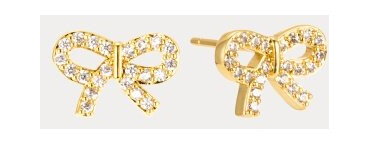 BY JOLIMA Crystal Bow Earring Gold Onesize