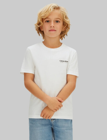 Calvin Klein Minimal Logo S/S T-Shirt White 128 Calvin Klein Minimal Logo S/S T-Shirt White 128