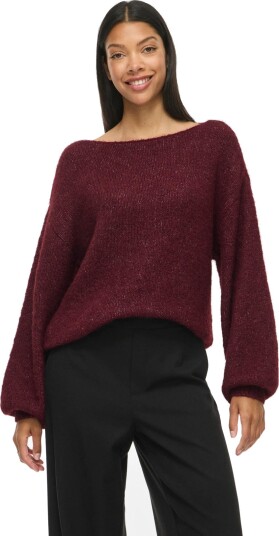 Vila Vimarley L/S Knit Pullover Noos Burgundy XXL