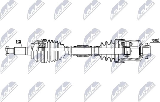 NTY NPW MZ 118 Drivaksel NTY NPW MZ 118 Drivaksel