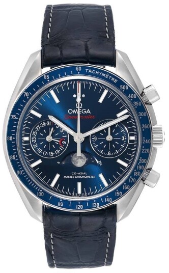 Omega Herreklokke 304.33.44.52.03.001 Speedmaster Moonwatch Blå/Lær