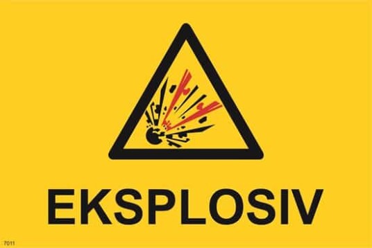 ADVARSEL EKSPLOSIV 20X30 PVC