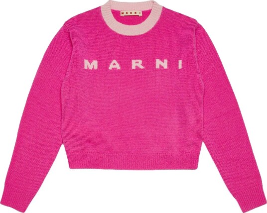 Marni Genser Kreppet Ull Rosa m. Rosa Marni 8 år 128 Genser