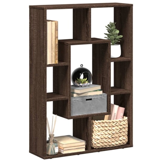 Bokhylle brun eik 63x20x90 cm konstruert tre