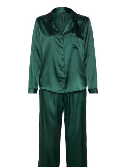 Hunkemöller Pj Ls Satin Minimal Green M