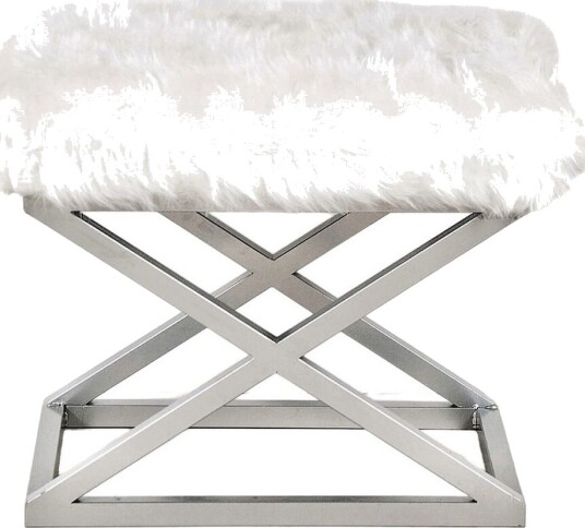 Gillie Sittepuff 40 cm Sølv/Hvit