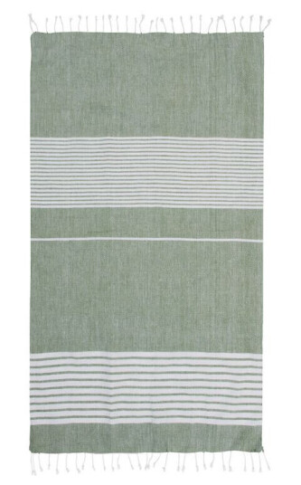 Sagaform Ella hamam stripete håndkle 90x170 cm Grønn