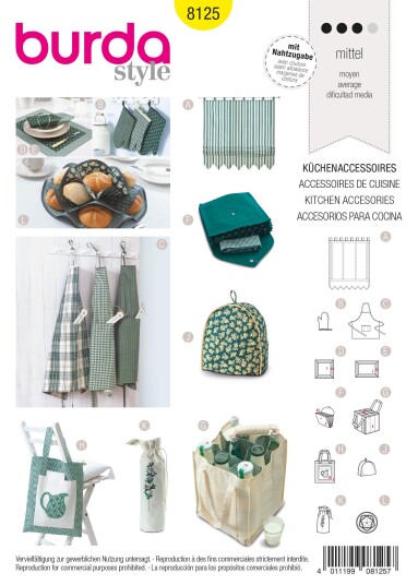 Burda 8125 - Kjøkkentilbehør Burda 8125 - Kjøkkentilbehør