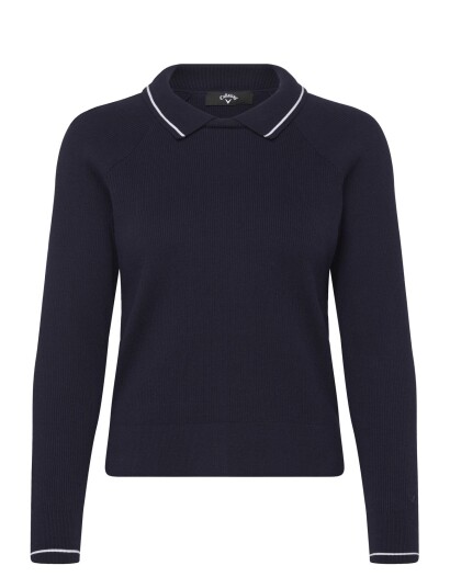 Callaway Collared Knit Sweater Navy M