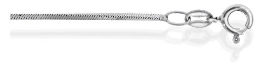 Firkantet slangekjede i rhodinert 925 sølv 1,2 mm, 45 cm