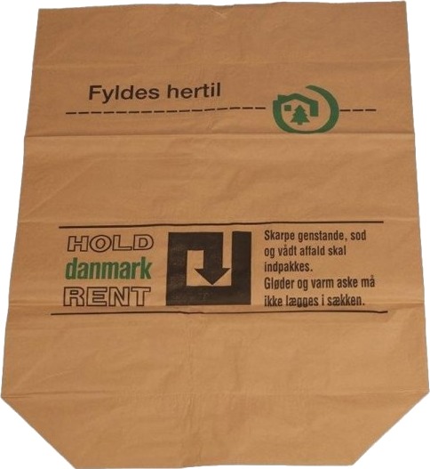 Papirsæk, 700 X 950 Mm, Sidefalset Papir + Pe, Ld-Pe, Limet, Brun Hold Danmark Rent, Pakke A 20 Stk - (20 Stk.)