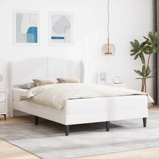  Sengestamme med hodegjerde Hvit 120 x 190 cm Kunstlær