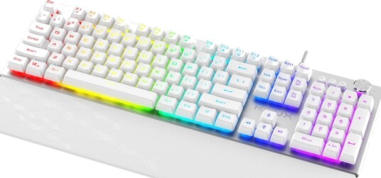 Krux RGB Membran Gamingtastatur USB Frost Sølv/Hvit