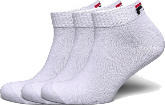 FILA Socks Fila 3Pk Quarter Plain Socks - White - 35-38 FILA Socks Fila 3Pk Quarter Plain Socks - White - 35-38