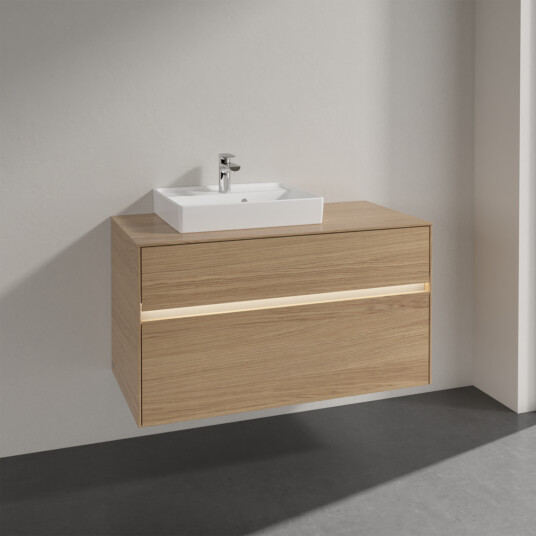 VILLEROY & BOCH COLLARO SERVANTSKAP 100 M/LYS FOR SERVANT VENSTRE 50 M/2 SKUFFER NORDISK EIK VILLEROY & BOCH COLLARO SERVANTSKAP 100 M/LYS FOR SERVANT VENSTRE 50 M/2 SKUFFER NORDISK EIK
