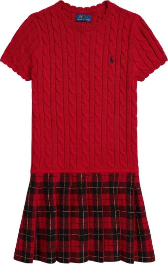 Polo Ralph Lauren Kjole Strikk Rød m. Rute Polo Ralph Lauren 7 år (122) Kjole