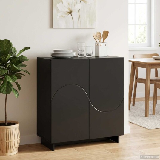 vidaXL Skjenk Svart 67 x 34,5 x 75 cm Konstruert tre