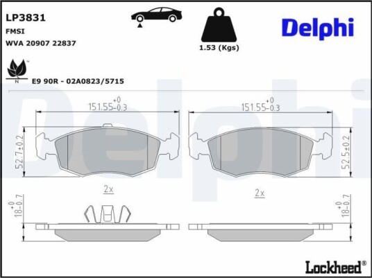 DELPHI LP3831 Bremseklosser