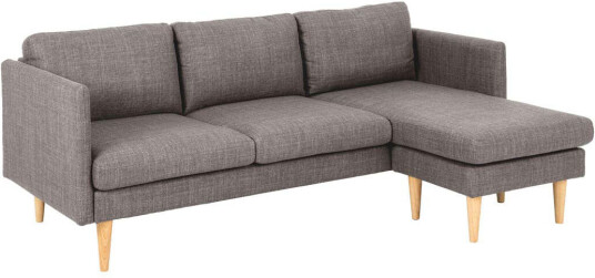 Milly sofa 2 seter med sjeselong vendbar brun.