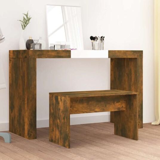 Krakk til sminkebord røkt eik 70x35x45 cm konstruert tre 820523