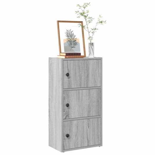 Bokhylle grå sonoma 40x24x77 cm konstruert tre