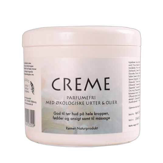 Rømer Creme Parfumefri M. Økologiske Urter & Olier  450 Gram