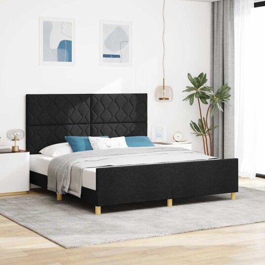 Sengepakke Svart 180x200 cm Stoff